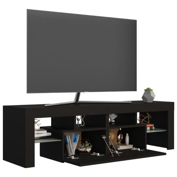 TV Stands & Entertainment Units Tv Cabinet With Led Lights Black 140X36.5X40 Cm