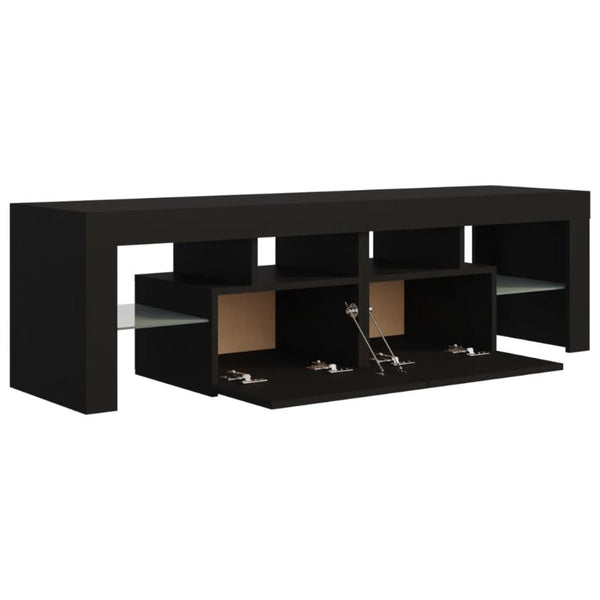 TV Stands & Entertainment Units Tv Cabinet With Led Lights Black 140X36.5X40 Cm