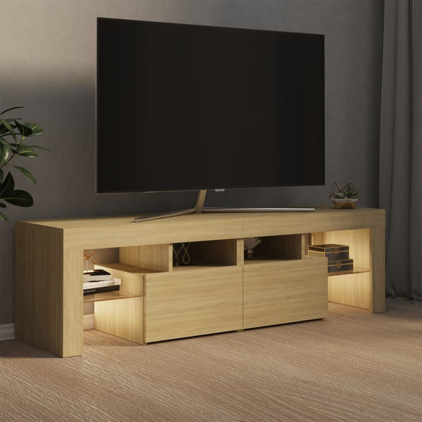 Tv Cabinet With Led Lights Sonoma Oak 140X36.5X40 Cm Tv Stands & Entertainment Units