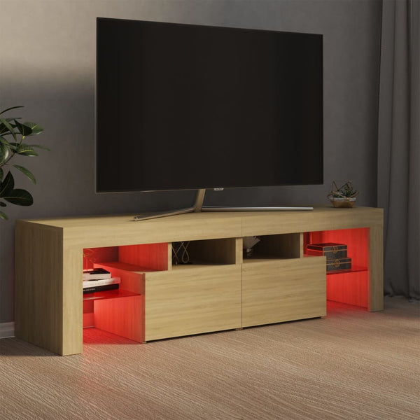 Tv Cabinet With Led Lights Sonoma Oak 140X36.5X40 Cm Tv Stands & Entertainment Units