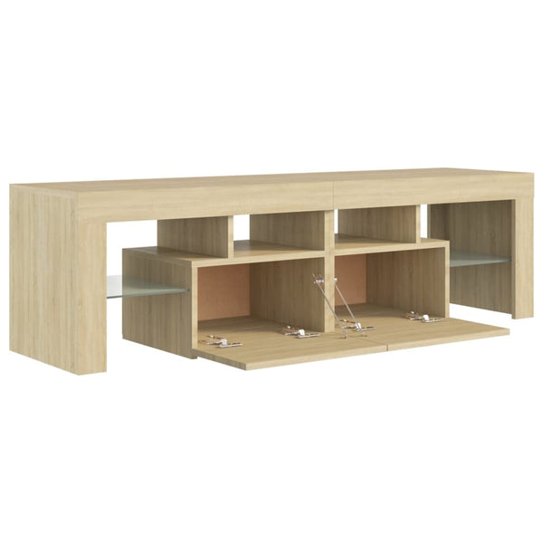 Tv Cabinet With Led Lights Sonoma Oak 140X36.5X40 Cm Tv Stands & Entertainment Units