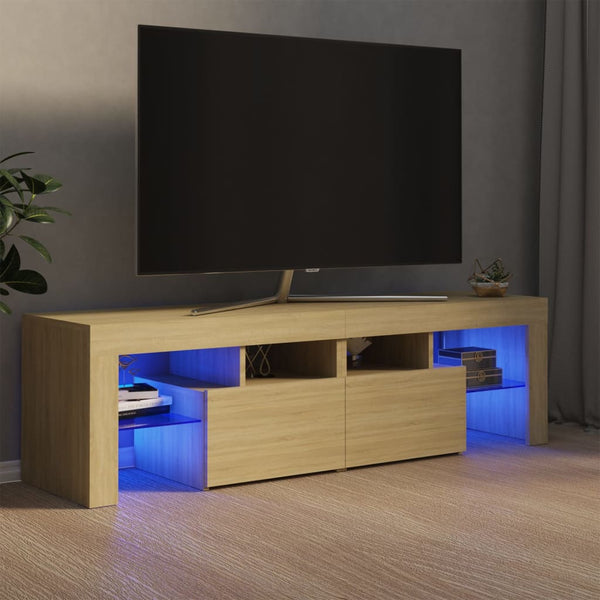 Tv Cabinet With Led Lights Sonoma Oak 140X36.5X40 Cm Tv Stands & Entertainment Units