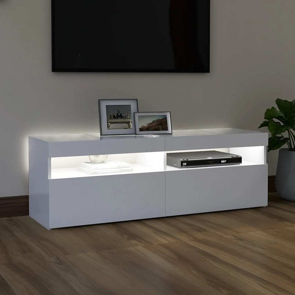 Tv Cabinet With Led Lights White 120X35x40 Cm Tv Stands & Entertainment Units