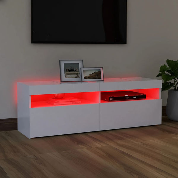 Tv Cabinet With Led Lights White 120X35x40 Cm Tv Stands & Entertainment Units