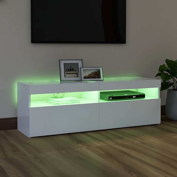 Tv Cabinet With Led Lights White 120X35x40 Cm Tv Stands & Entertainment Units