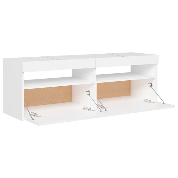 Tv Cabinet With Led Lights White 120X35x40 Cm Tv Stands & Entertainment Units