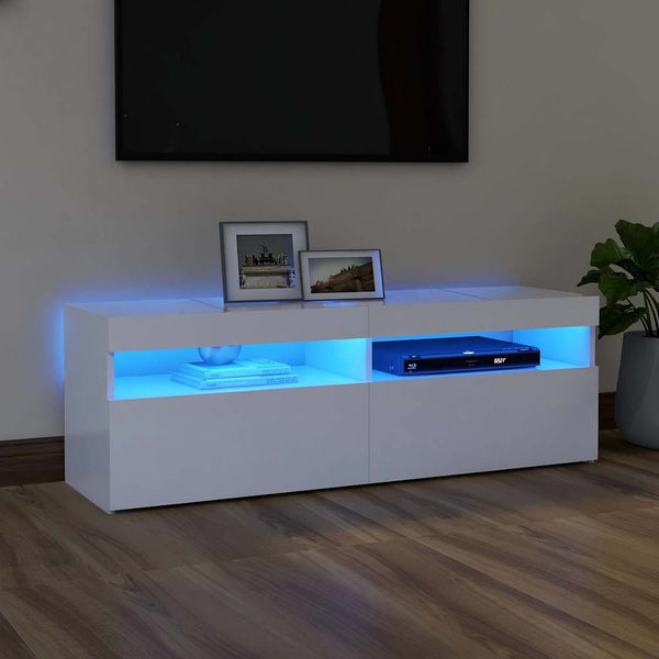 Tv Cabinet With Led Lights White 120X35x40 Cm Tv Stands & Entertainment Units