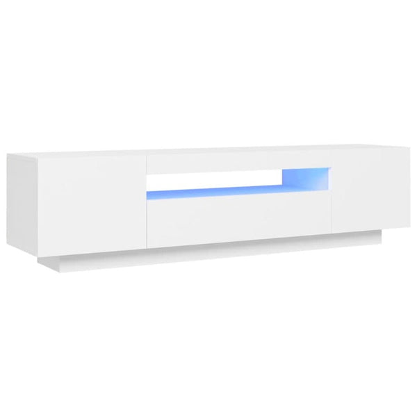 Vidaxl Tv Cabinet With Led Lights White 160X35x40 Cm Tv Stands & Entertainment Units