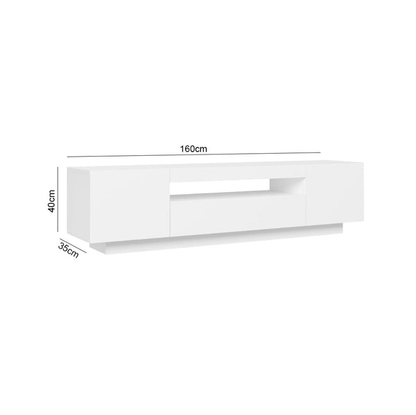 Vidaxl Tv Cabinet With Led Lights White 160X35x40 Cm Tv Stands & Entertainment Units