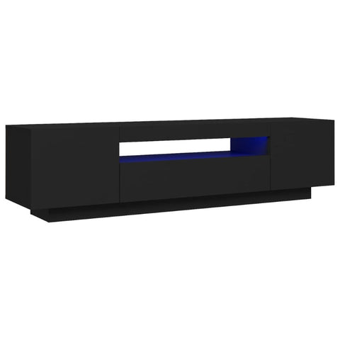 Vidaxl Tv Cabinet With Led Lights Black 160X35x40 Cm Tv Stands & Entertainment Units