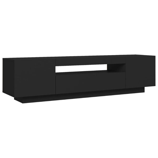 Vidaxl Tv Cabinet With Led Lights Black 160X35x40 Cm Tv Stands & Entertainment Units