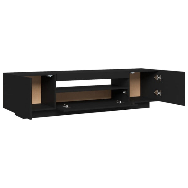 Vidaxl Tv Cabinet With Led Lights Black 160X35x40 Cm Tv Stands & Entertainment Units
