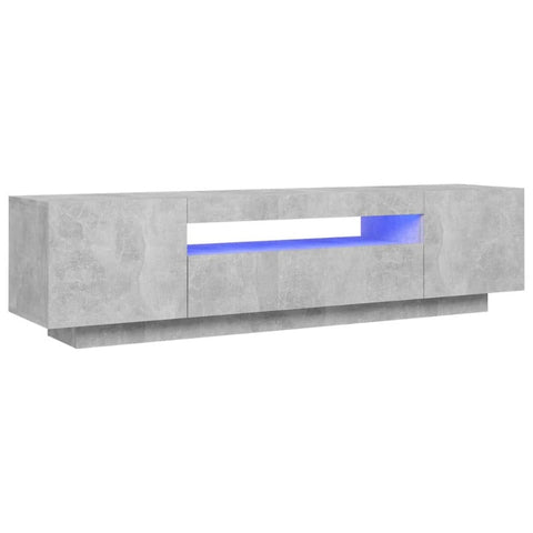 Vidaxl Tv Cabinet With Led Lights Concrete Grey 160X35x40 Cm Tv Stands & Entertainment Units