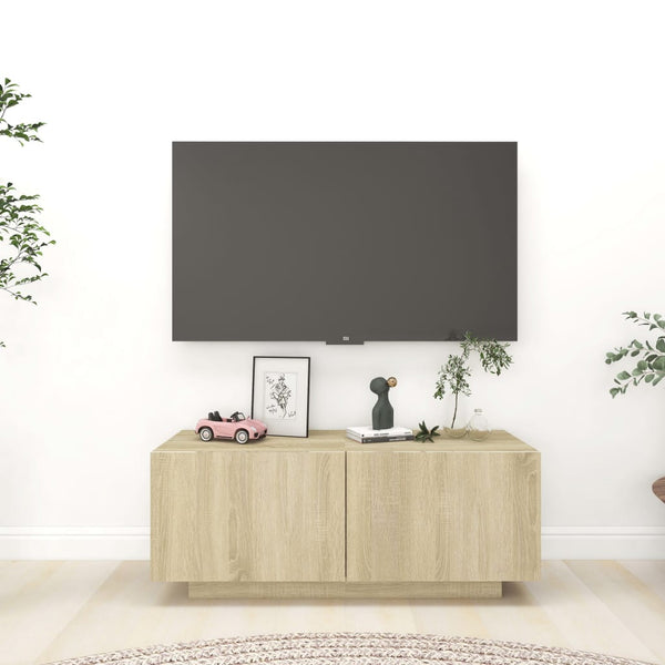Tv Cabinet Sonoma Oak 100X35x40 Cm Engineered Wood Tv Stands & Entertainment Units