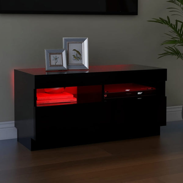 Tv Cabinet With Led Lights Black 80X35x40 Cm Tv Stands & Entertainment Units
