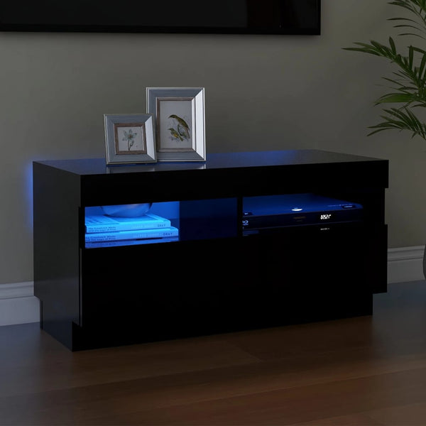 Tv Cabinet With Led Lights Black 80X35x40 Cm Tv Stands & Entertainment Units