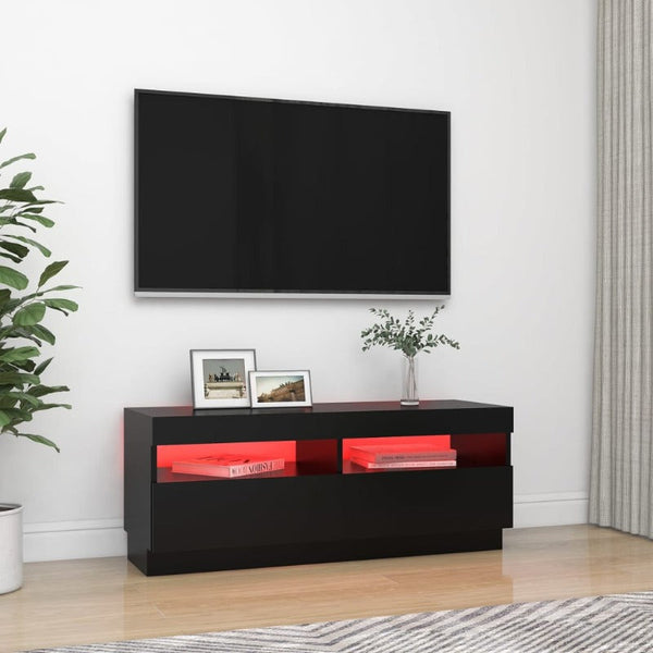 Tv Cabinet With Led Lights Black 100X35x40 Cm Tv Stands & Entertainment Units