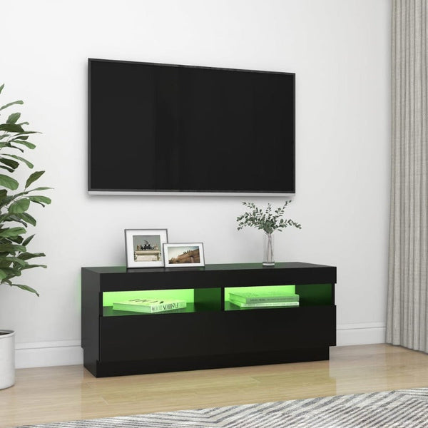 Tv Cabinet With Led Lights Black 100X35x40 Cm Tv Stands & Entertainment Units