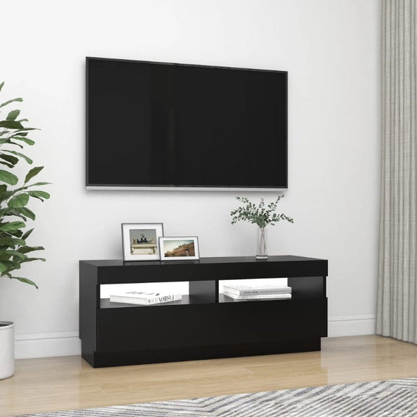 Tv Cabinet With Led Lights Black 100X35x40 Cm Tv Stands & Entertainment Units