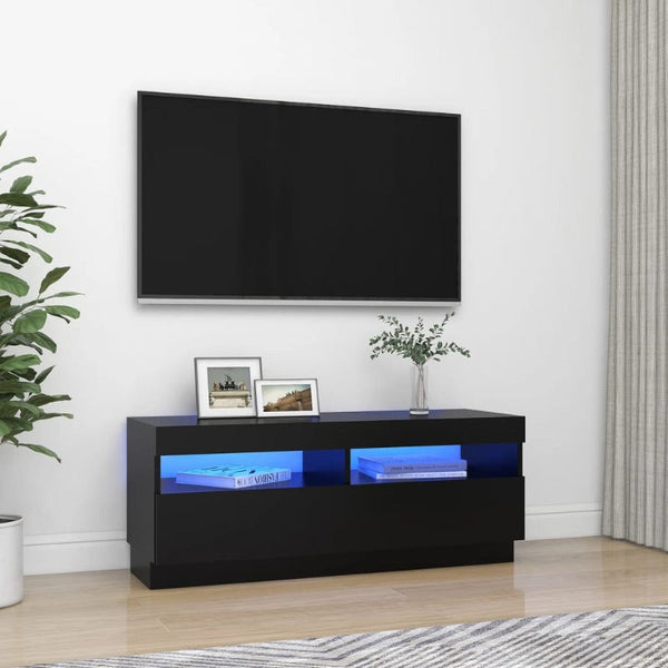 Tv Cabinet With Led Lights Black 100X35x40 Cm Tv Stands & Entertainment Units