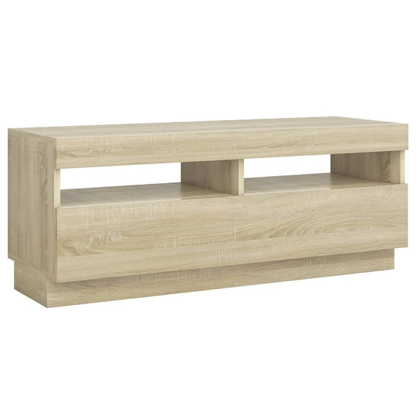 TV Stands & Entertainment Units Tv Cabinet With Led Lights Sonoma Oak 100X35x40 Cm