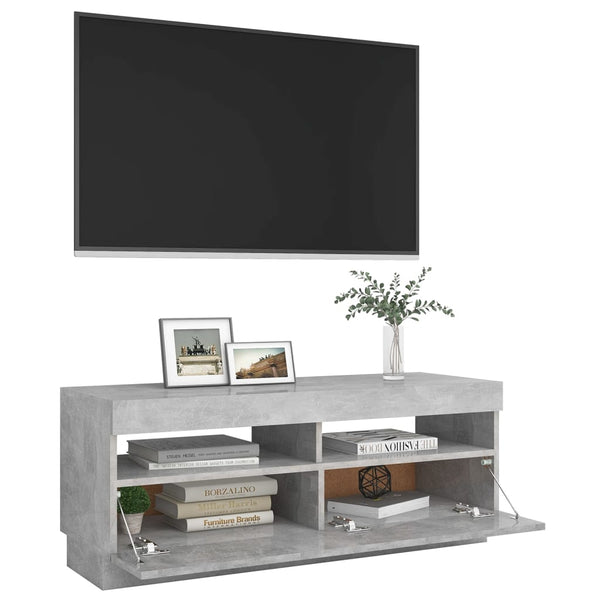 Tv Cabinet With Led Lights Concrete Grey 100X35x40 Cm Tv Stands & Entertainment Units