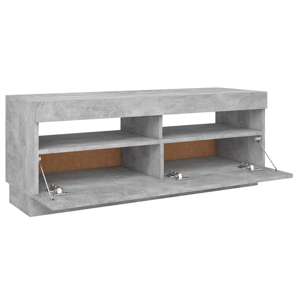 Tv Cabinet With Led Lights Concrete Grey 100X35x40 Cm Tv Stands & Entertainment Units