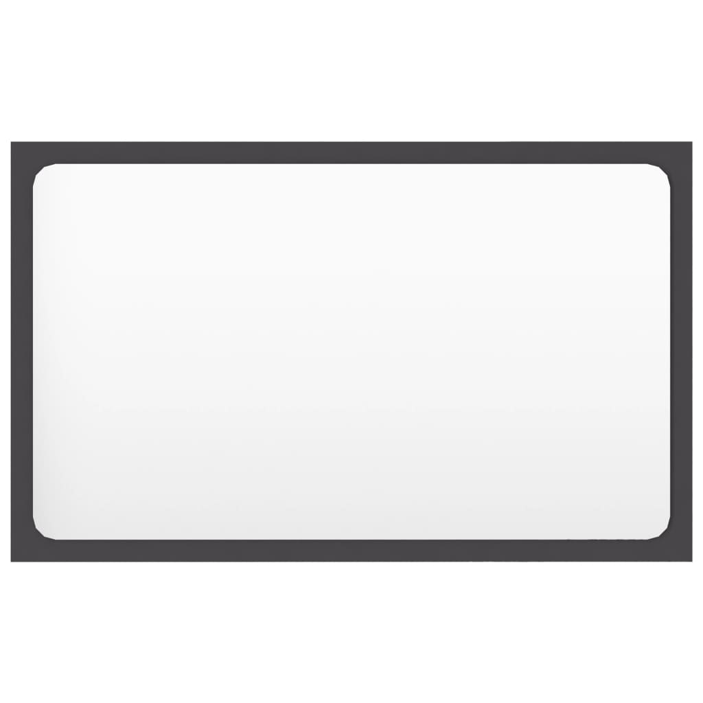 Bathroom Mirror Grey 60X1.5X37 Cm Engineered Wood Mirrors