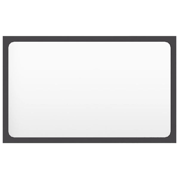 Bathroom Mirror Grey 60X1.5X37 Cm Engineered Wood Mirrors