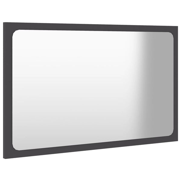 Bathroom Mirror Grey 60X1.5X37 Cm Engineered Wood Mirrors