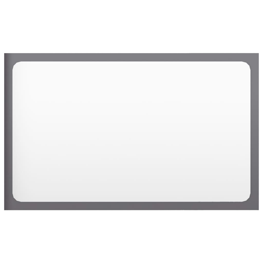 Bathroom Mirror High Gloss Grey 60X1.5X37 Cm Engineered Wood Mirrors