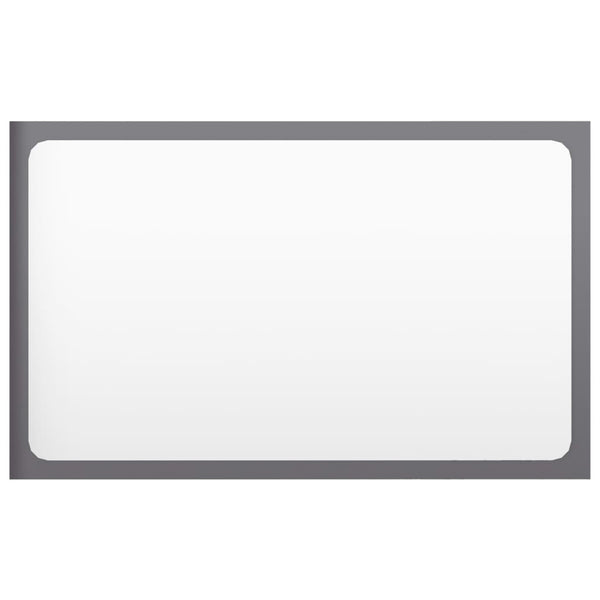 Bathroom Mirror High Gloss Grey 60X1.5X37 Cm Engineered Wood Mirrors