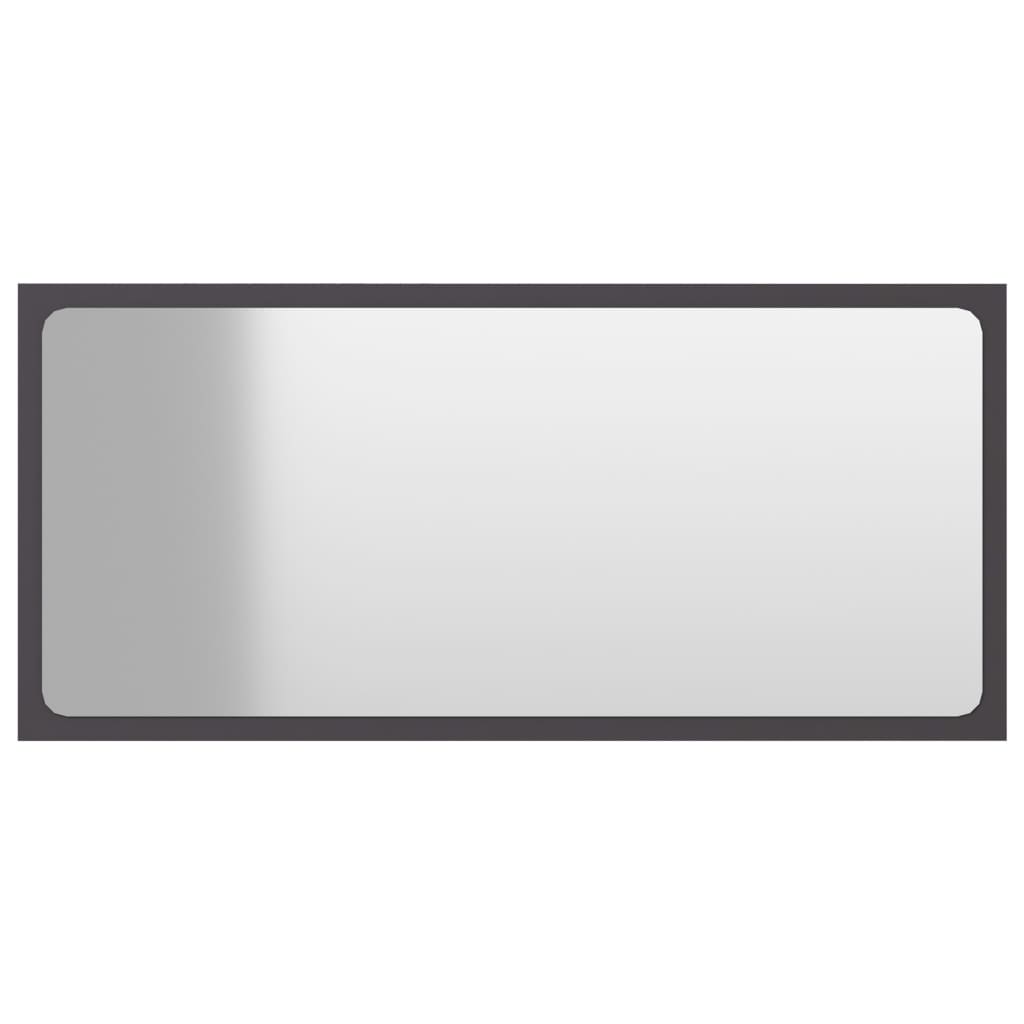 Bathroom Mirror Grey 80X1.5X37 Cm Engineered Wood Mirrors