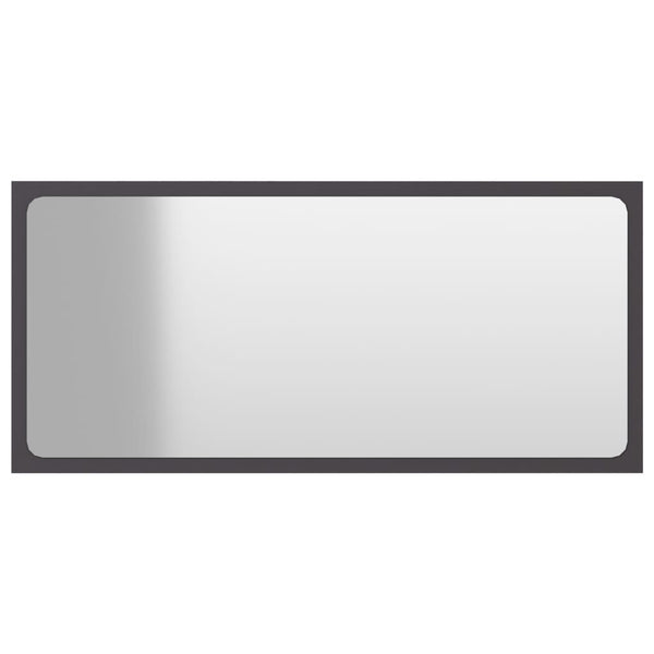 Bathroom Mirror Grey 80X1.5X37 Cm Engineered Wood Mirrors