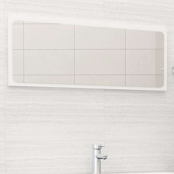Vidaxl Bathroom Mirror White 100X1.5X37 Cm Engineered Wood Mirrors