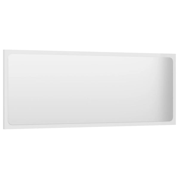 Bathroom Mirror High Gloss White 100X1.5X37 Cm Engineered Wood Mirrors