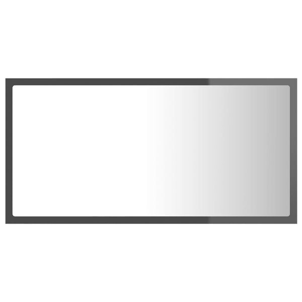 Led Bathroom Mirror High Gloss Grey 80X8.5X37 Cm Acrylic Mirrors