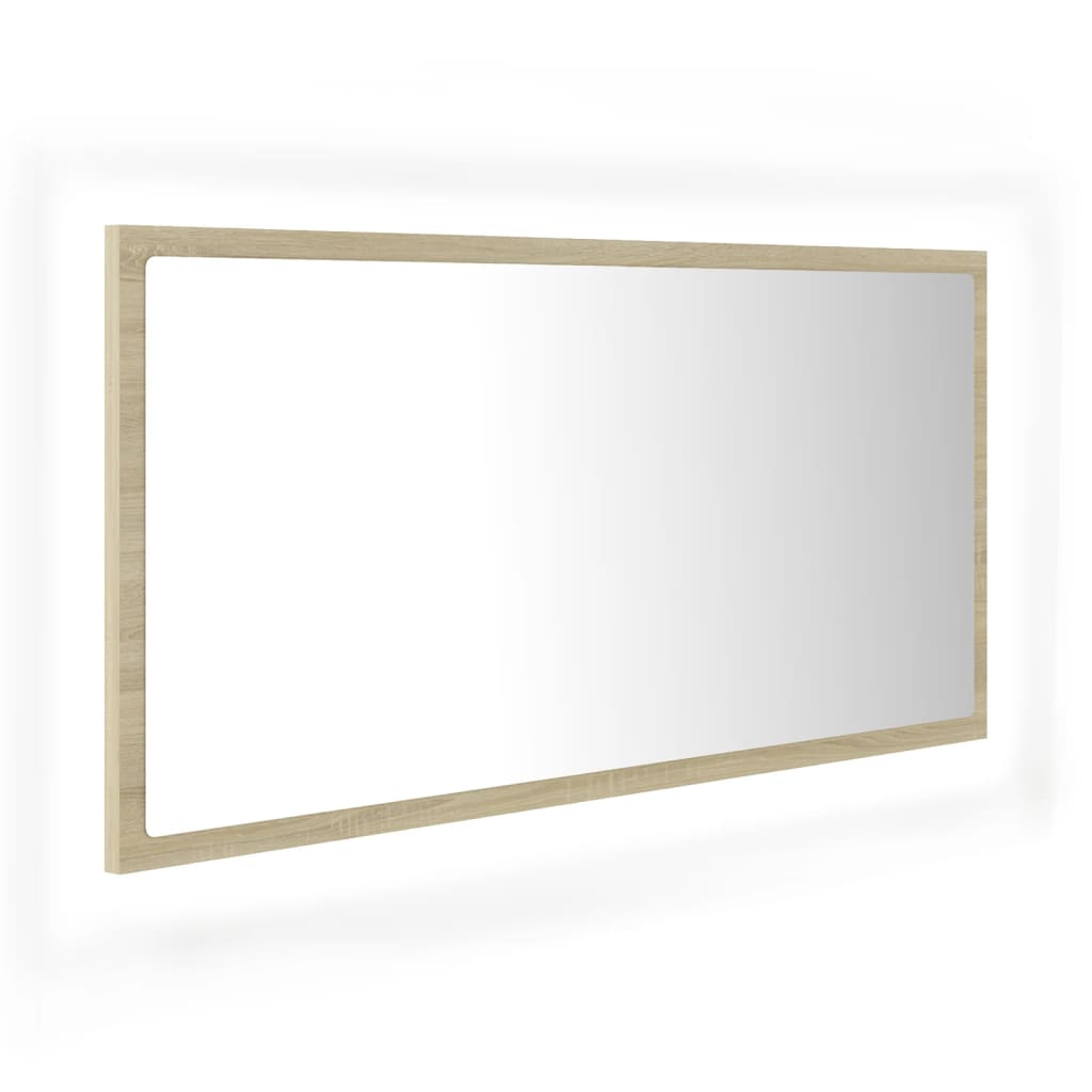 Led Bathroom Mirror Sonoma Oak 90X8.5X37 Cm Acrylic Mirrors
