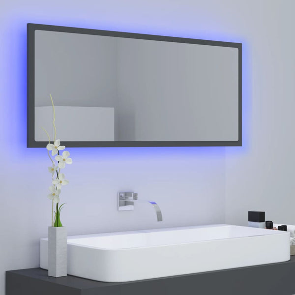 Led Bathroom Mirror Grey 100X8.5X37 Cm Acrylic Mirrors
