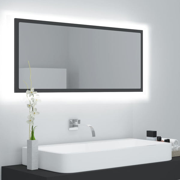 Led Bathroom Mirror Grey 100X8.5X37 Cm Acrylic Mirrors