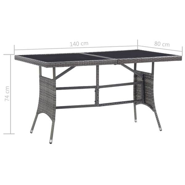 5 Piece Garden Dining Set Poly Rattan Anthracite & Grey Outdoor Dining Sets