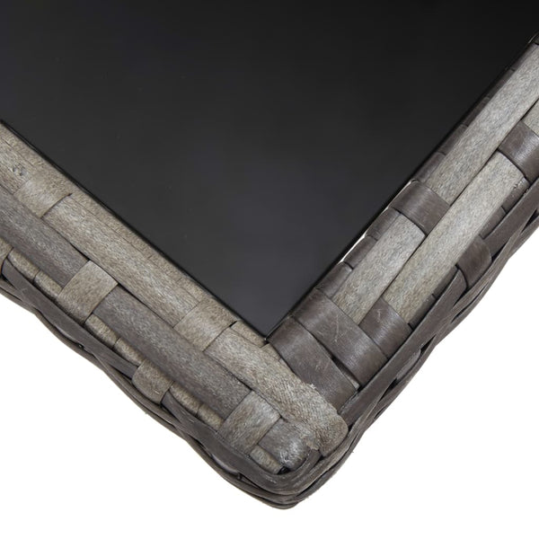 7 Piece Garden Dining Set Poly Rattan Anthracite & Grey Outdoor Dining Sets