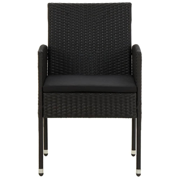 9 Piece Garden Dining Set Poly Rattan Black Outdoor Dining Sets