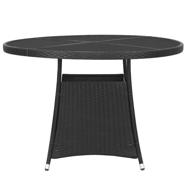 5 Piece Garden Dining Set Poly Rattan Black Outdoor Dining Sets