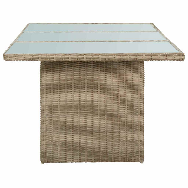 Vidaxl 9 Piece Garden Dining Set Poly Rattan Brown Outdoor Dining Sets