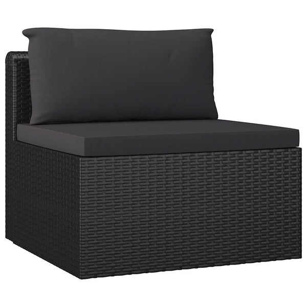 Vidaxl 7 Piece Garden Lounge Set With Cushions Poly Rattan Black Loungers