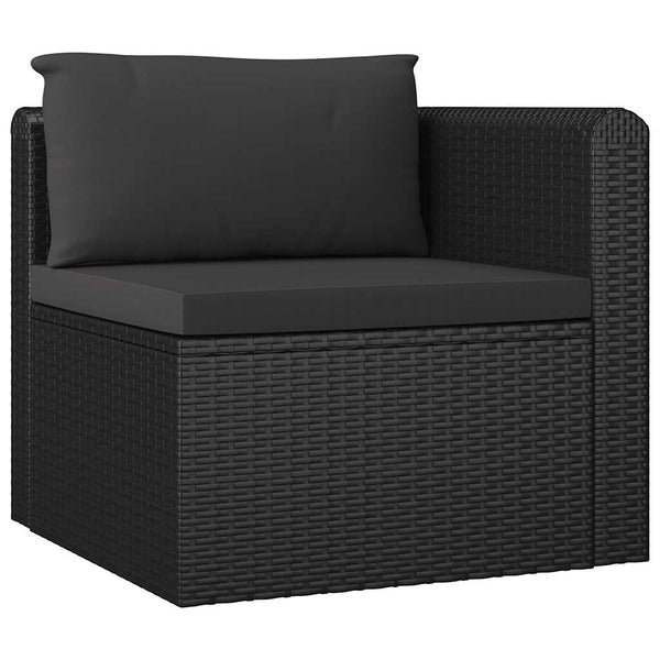 Vidaxl 7 Piece Garden Lounge Set With Cushions Poly Rattan Black Loungers
