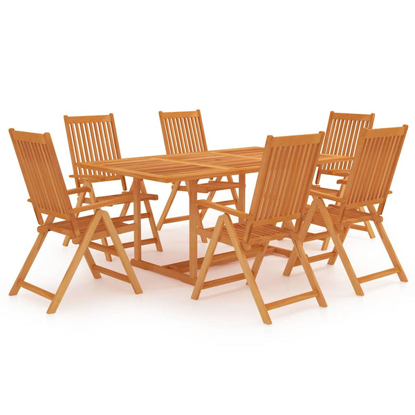Vidaxl 7 Piece Garden Dining Set Solid Teak Wood Outdoor Dining Sets