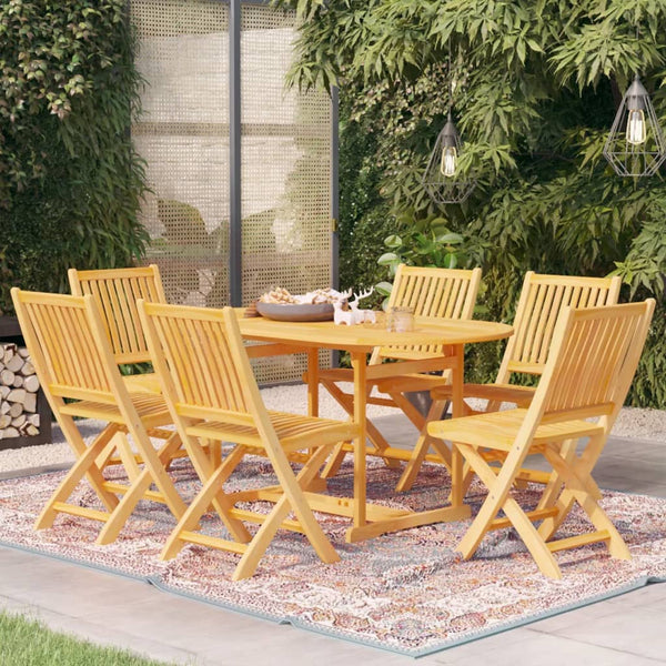 7 Piece Garden Dining Set Solid Teak Wood Outdoor Dining Sets