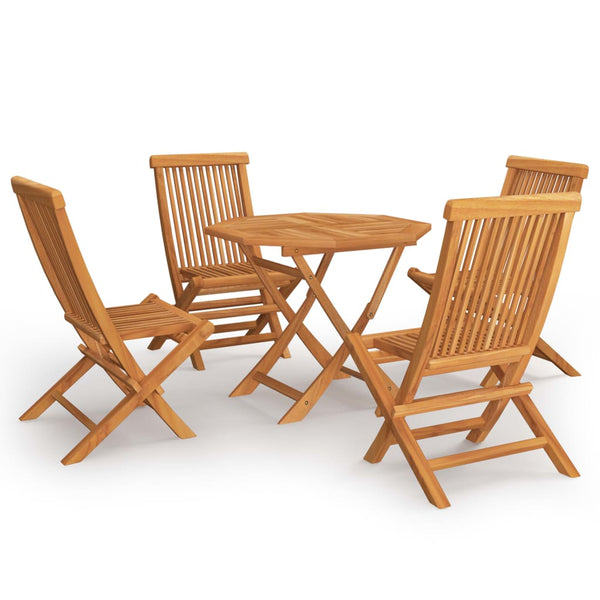 Vidaxl 5 Piece Garden Dining Set Solid Teak Wood Outdoor Dining Sets